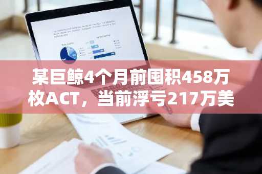 某巨鲸4个月前囤积458万枚ACT，当前浮亏217万美元