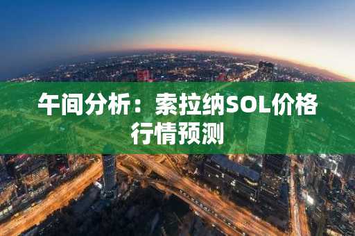 午间分析：索拉纳SOL价格行情预测
